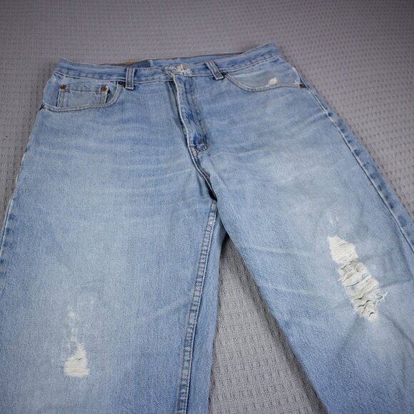 Levi's 550 Relaxed Fit Vintage Thrashed Denim Jeans 34x30 - Picture 3 of 8